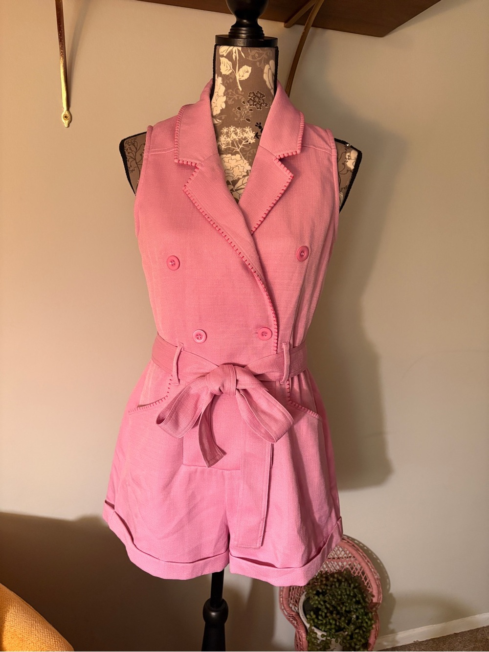 Pink Blazer Romper Playsuit 🎀 Barbie Mod 60s Size S